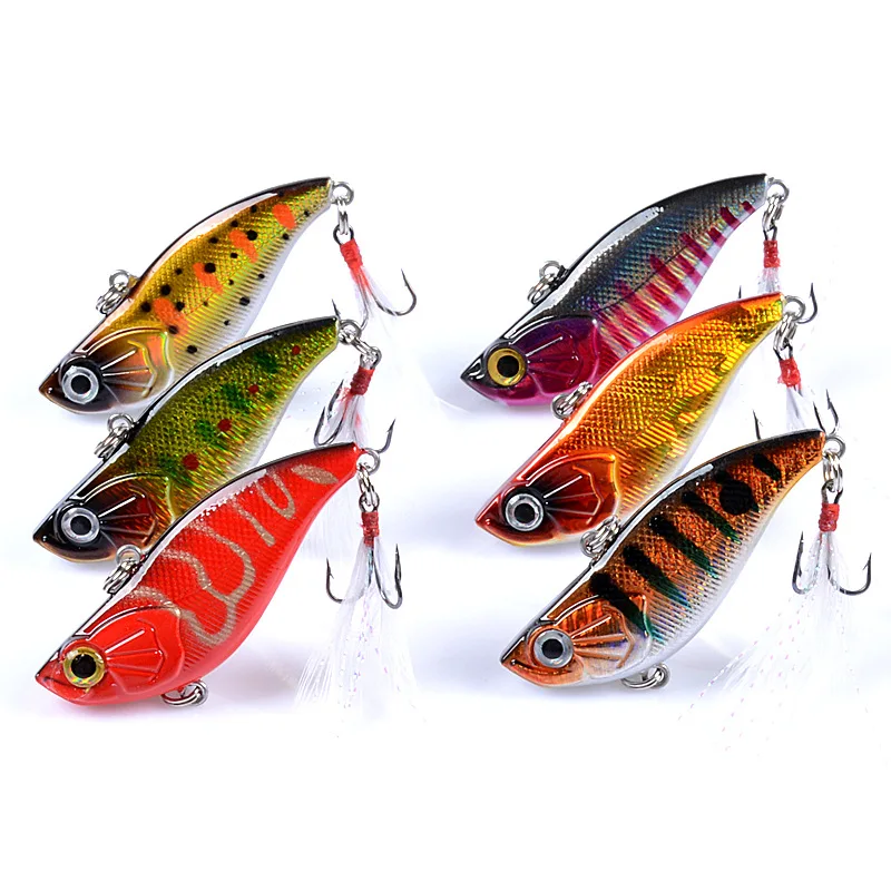 

Fishing Lures 5.8cm/13.5g Bionic bait . Long throw ring bead VIB laser feather hook plastic bait