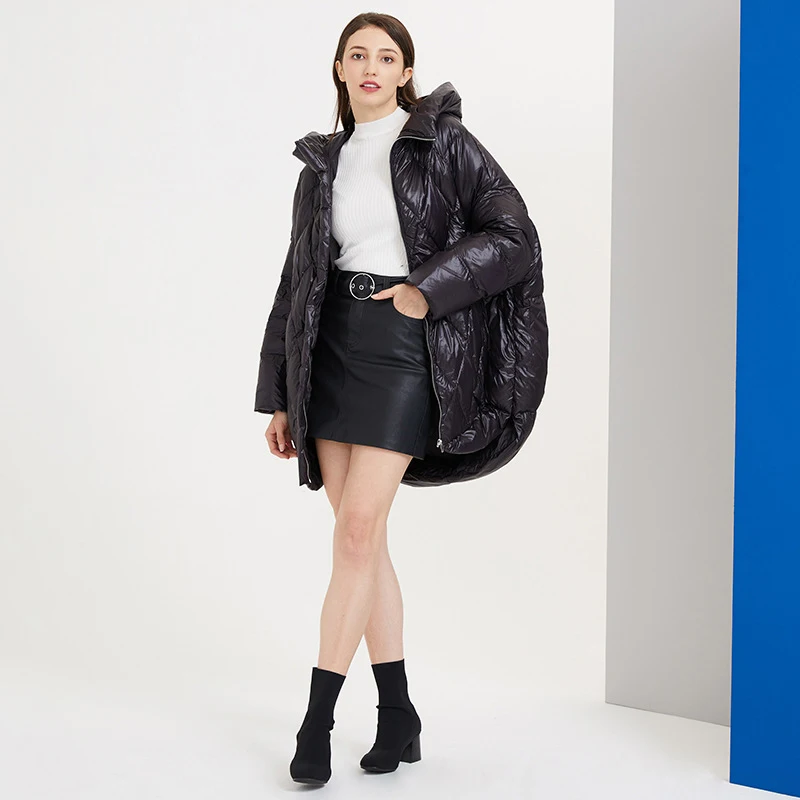 2019 winte Новый пуховик женское длинное пальто модное легкое с капюшоном 90% белый