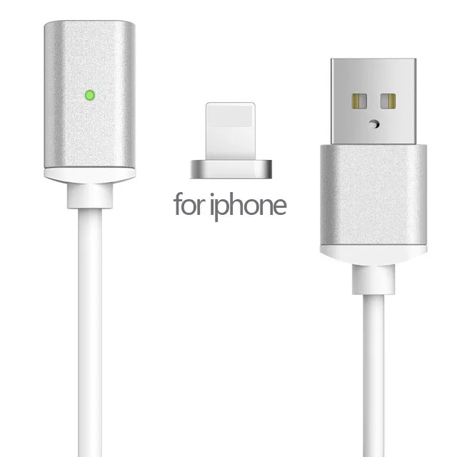 silver ios GARAS USB Type C/IOS/Micro USB 3IN1 магнитный кабельТип-C USB-C быстро Зарядное устройство адаптер Магнит кабель для iphone Кабели для мобильных телефонов - Цвет: silver ios