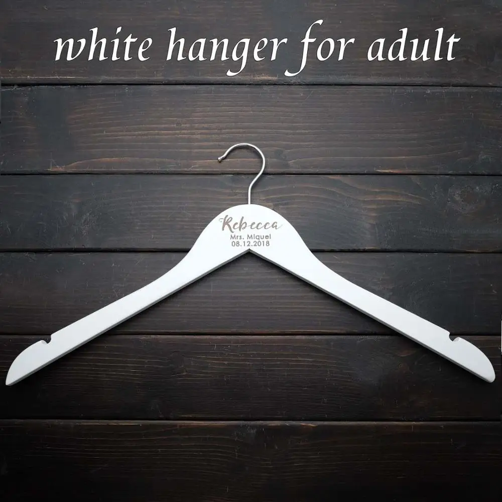 Adult hanger Персонализированные Свадебные вешалки, выгравированные Свадебные вешалки для одежды, вешалки для платья, свадебные вечерние подарки, вешалки для подружки невесты с лазерной резкой - Цвет: Adult hanger