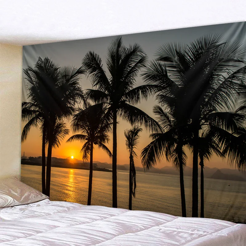 

Schne kokospalme strand dmmerung tapisserie wandbehang kunst tapisserie hippie wandbehang wohnkultur tapisserie