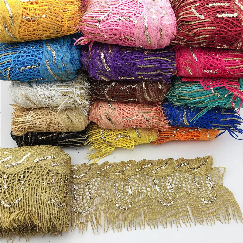 10 метров Винтаж множество дизайнов доступно Металлик вышитые Мотив блестящим
