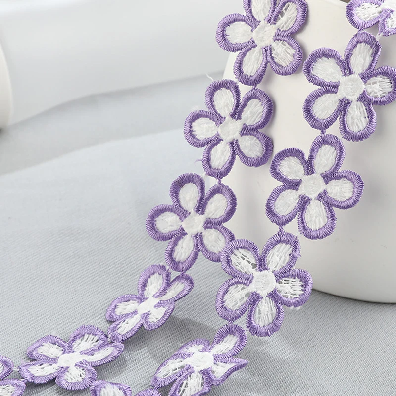 3 yards Embroidery Plum Blossom Flower Lace Trim Ribbon Diy Craft Clothing Sewing Decoration Materials | Дом и сад