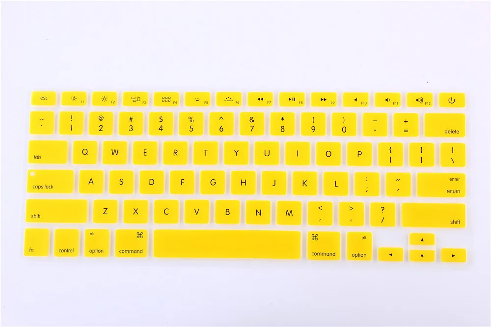 Yellow Силиконовый защитный чехол для клавиатуры Macbook Pro 13 15 17 Pro Air 13, мягкие наклейки на клавиатуру, 4 цвета - Цвет: Yellow