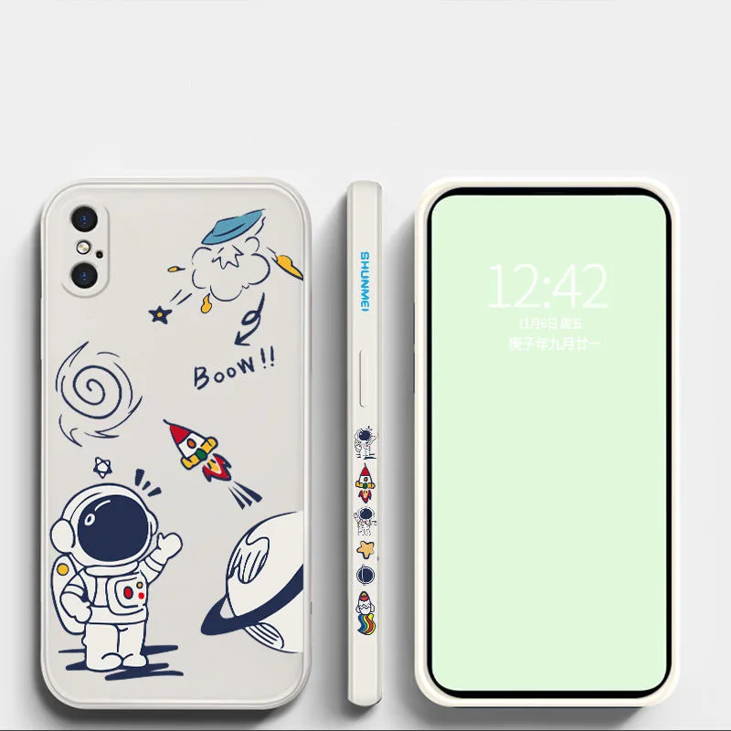

Fashion Astronaut Shockproof Phone Case For iPhone 12 Mini 11 Pro Max X XR XS Max 7 8 6 6s Plus SE 2020 Cute Cartoon Back Cover