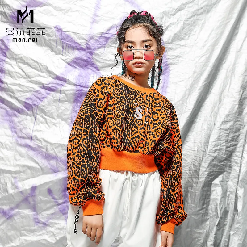 Костюм в стиле хип-хоп с леопардовым принтом для девочек | Детская одежда и обувь