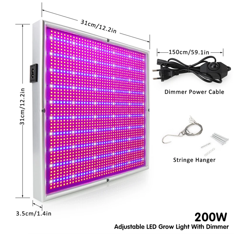 Светодиодный светильник для выращивания растений 120 Вт 1155Red + 210Blue 85 265 в|led ems lights|led