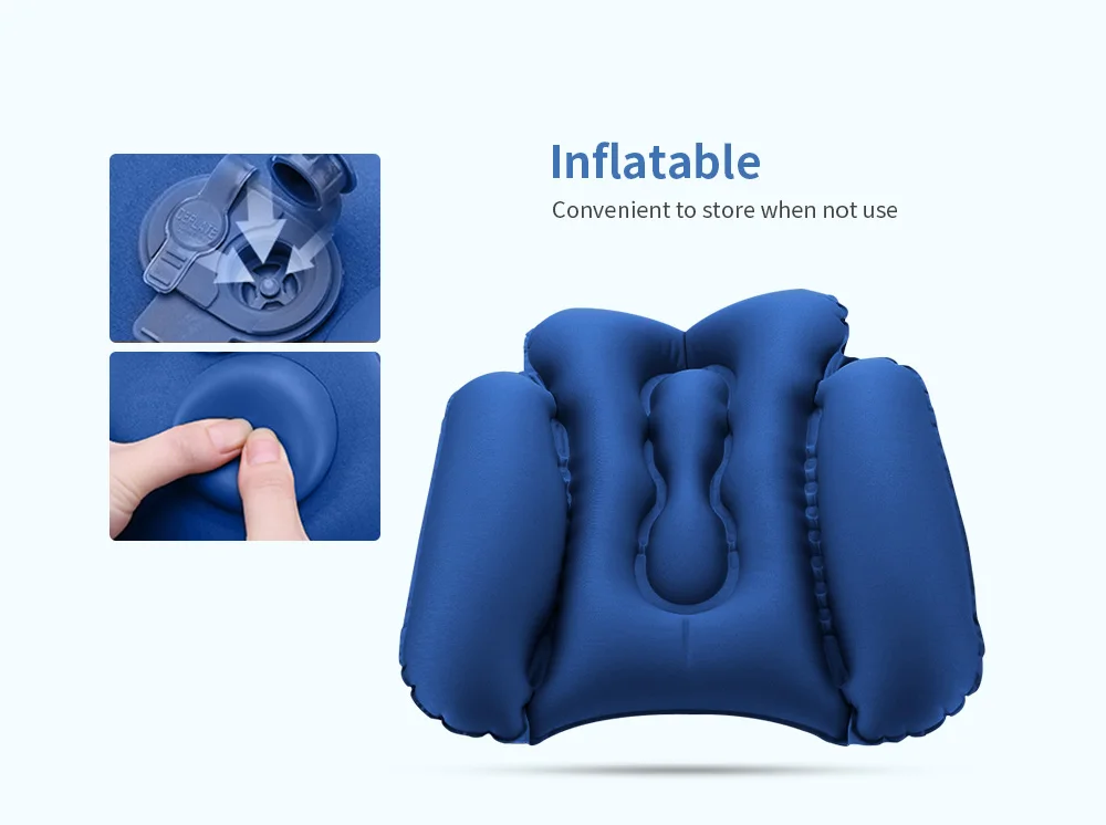 Portable Air Inflatable Waist Pillow Press Cushion Leisure Office Chair Travel Pillow Support Lower Back Cushion Storage Bag New