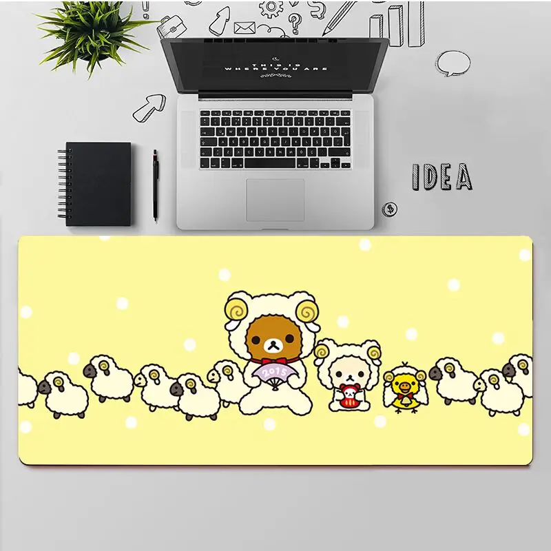 FHNBLJ Top Quality Cute Rilakkuma Bear Natural Rubber Gaming mousepad Desk Mat Free Shipping Large Mouse Pad Keyboards Mat images - 6