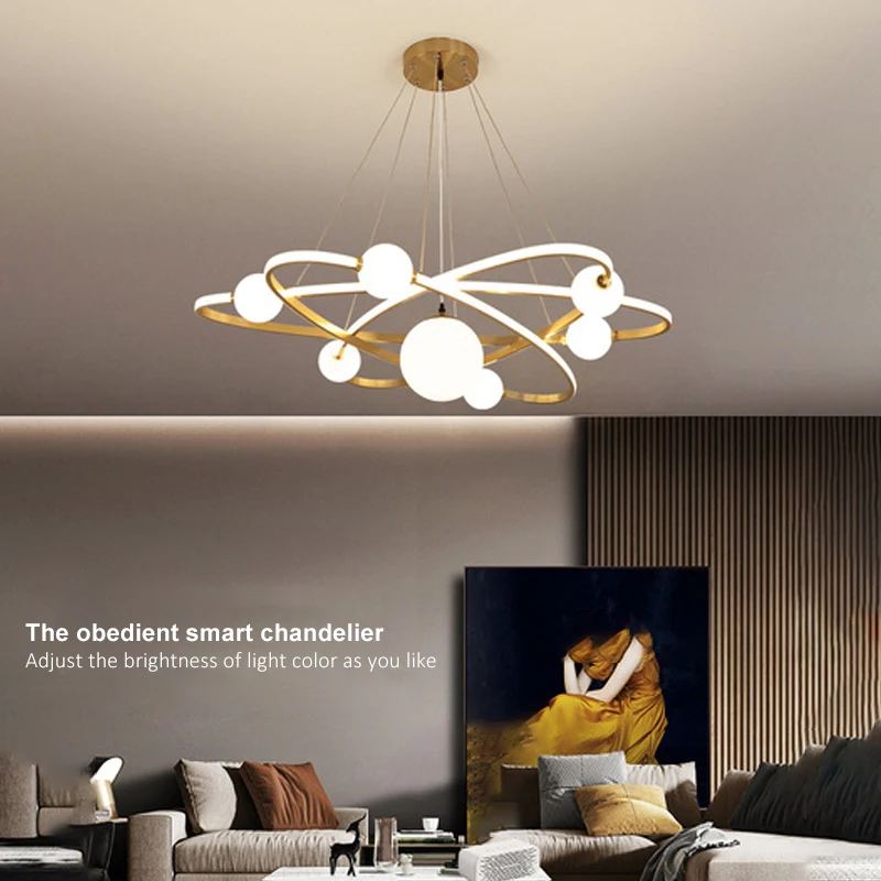 

Modern ring universe LED chandelier chandelier bedroom living room lamp kitchen dining room lamps wholesale