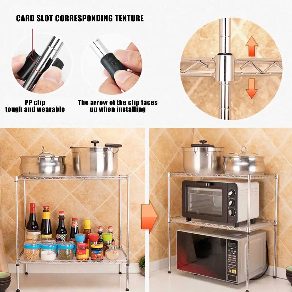 Органайзер кухонная полка для микроволновой печи металлическая