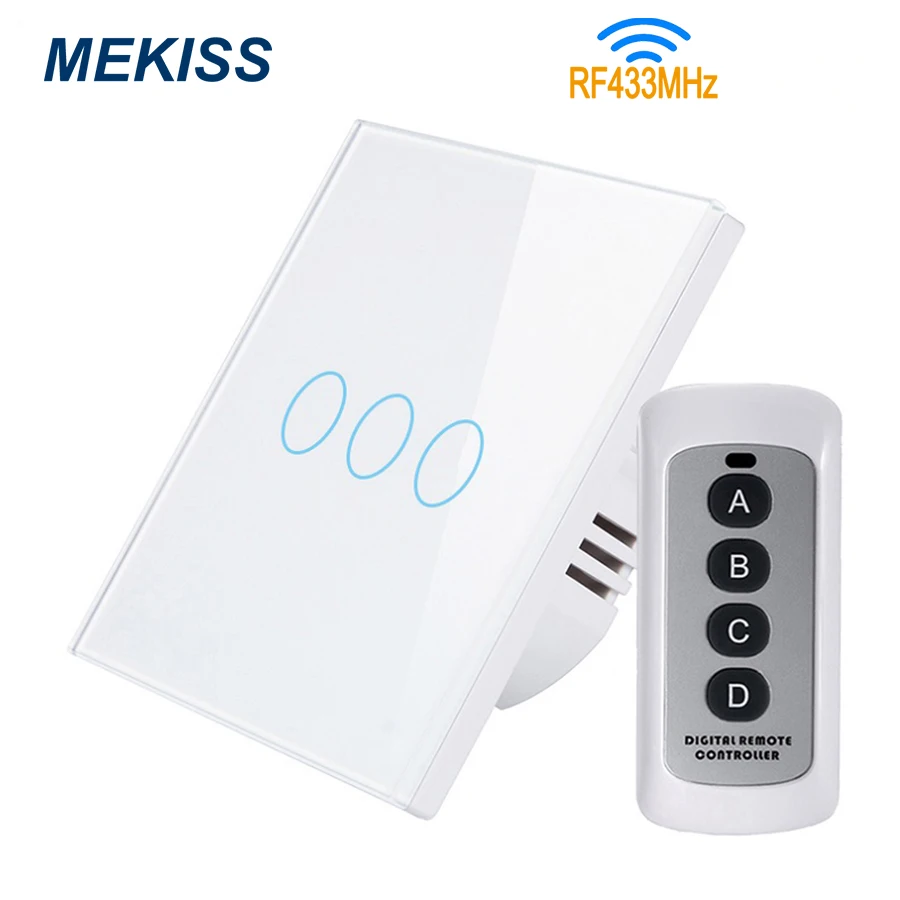 MEKISS ЕС сенсорный выключатель роскошная панель из закаленного стекла светильник