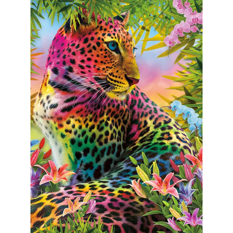 Украшение дома DIY 5D Алмазная вышивка "Красочные Panther" полный Алмазный Набор для вышивания крестиком животных алмазная живопись смолы набор для ремесленничества