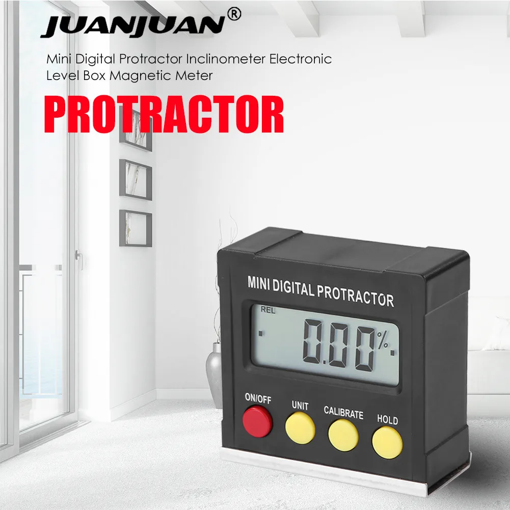 

360° Digital Protractor Inclinometer Electronic Level Box Magnetic Base Angle Finder Measuring Tools Construction Tools 50% OFF