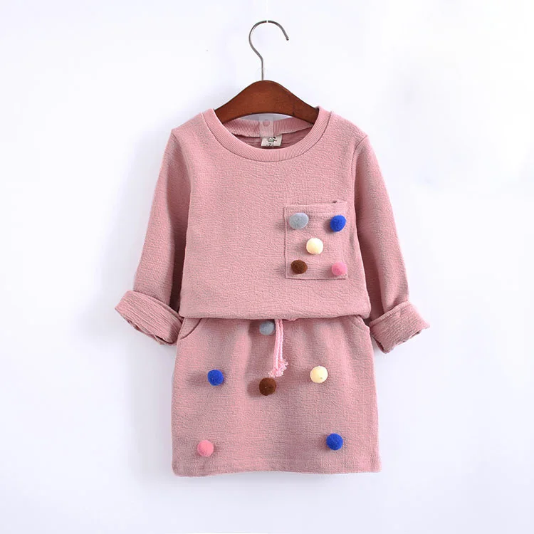 Pink Детские платья на Хэллоуин для девочек, костюм осенне-зимнее платье для девочек детское праздничное платье принцессы с длинными рукавами vestido 3 4 7 лет - Color: Pink