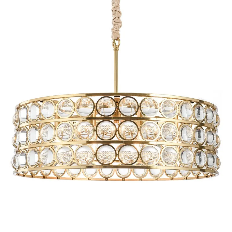 

Modern Crystal Chandelier Convex Mirror Glass Round Suspension Pendant Light Designer Restaurant Bedroom Decor Lighting PA0125