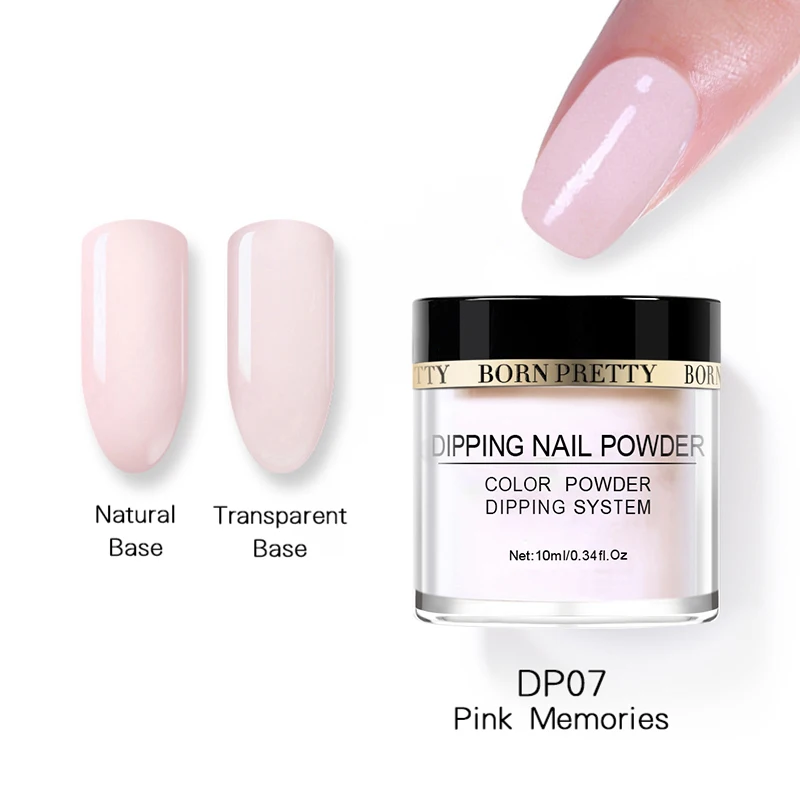 BORN PREETY Nail Dipping Gradient Color French Nail Glitter White Powder without Lamp Cure Nail Art Decorations Fan Brush - Цвет: BPDP07