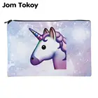 Многофункциональная сумка для макияжа, квадратная, с принтом единорога, для путешествий