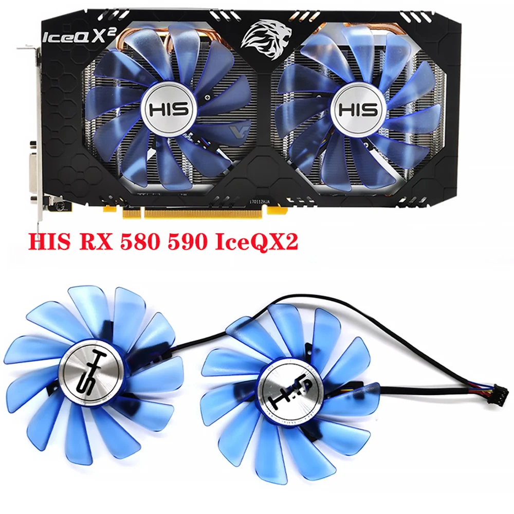 2pcs/set 85MM FDC10U12S9-C RX480 GPU VGA Alternative Cooler Fan For HIS RX 570 RX470 Graphics Card Cooling
