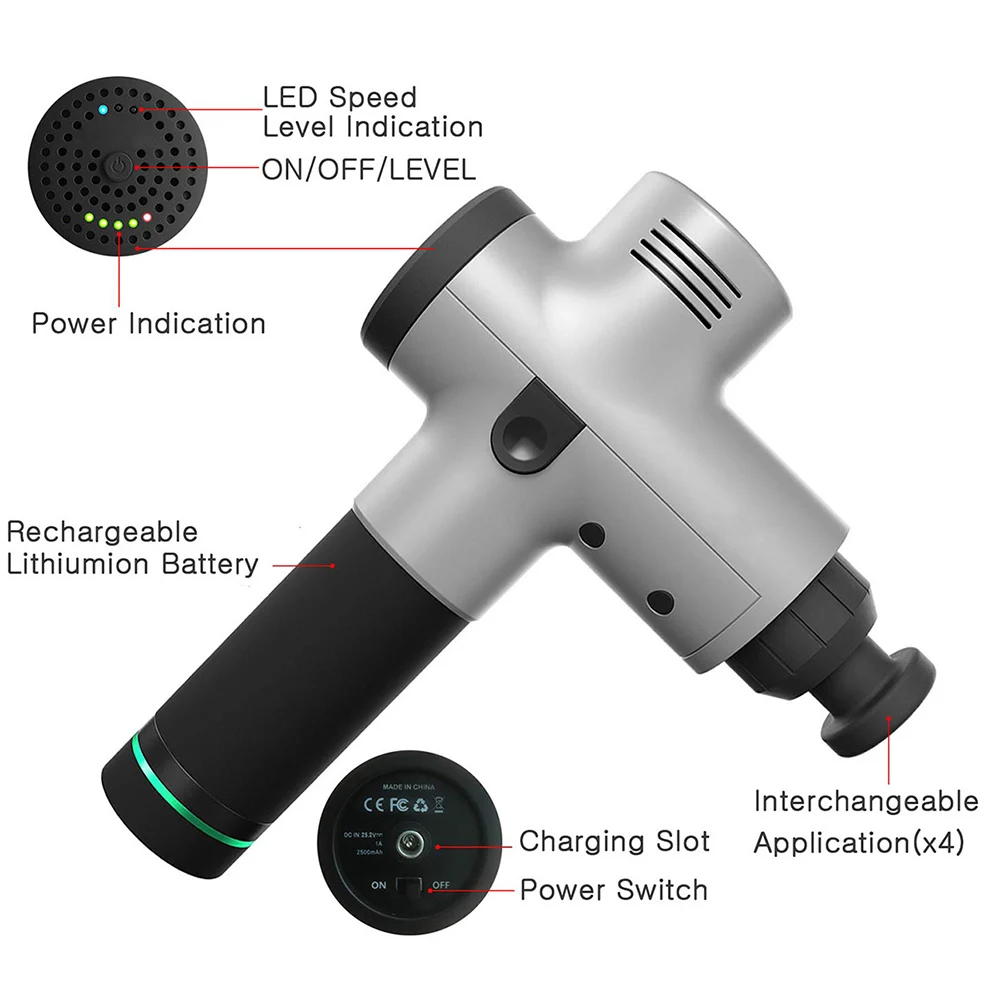 

Muscle Massage Gun Deep Tissue Body Massager Electric Therapy EMS Muscle Stimulator Training Pain Relief Shaping Health Care