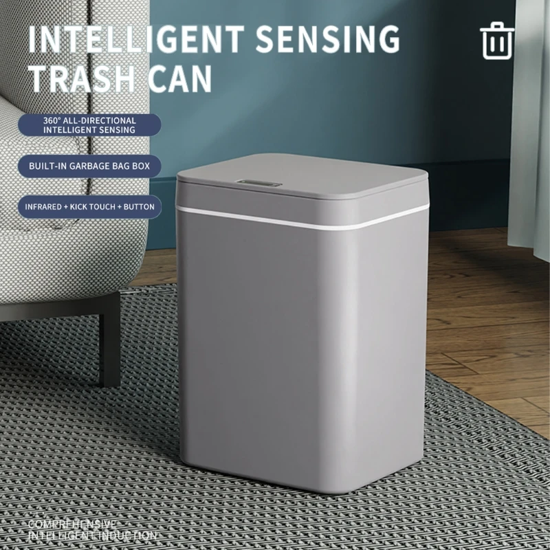 

4 Gallon Trash Can Automatic Touchless Intelligent Induction Motion Sensor Waste Bin for Kitchen Office Bathroom