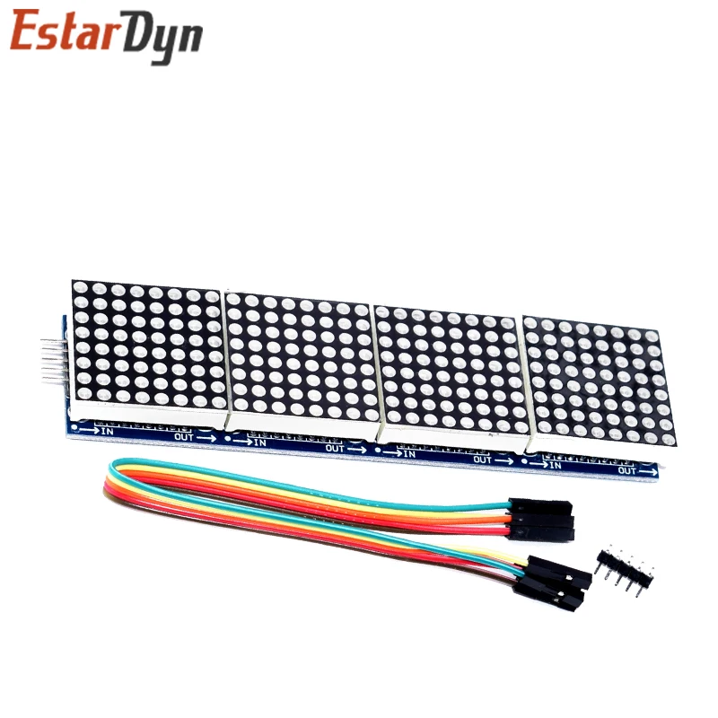 Модуль точечной матрицы MAX7219 для микроконтроллера Arduino 4 в одном дисплее с линией