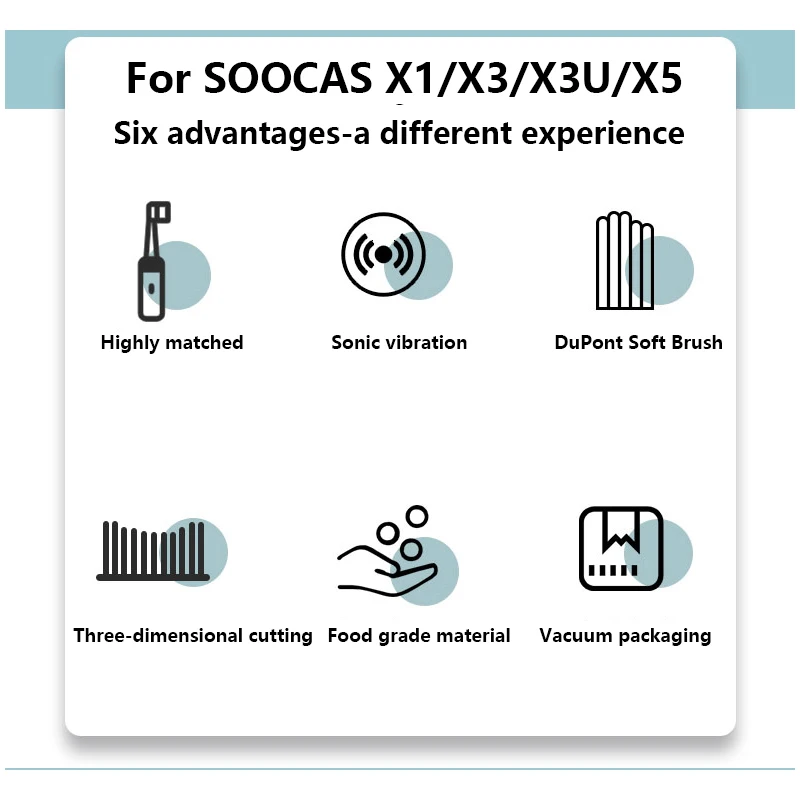 Насадки сменные для электрической зубной щетки SOOCAS X3/X3U/X5 2-3 шт. | Бытовая техника