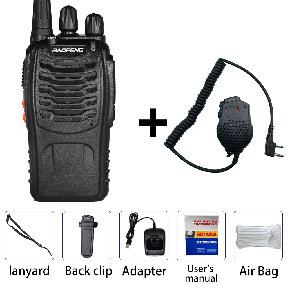 with mic BAOFENG BF-888S рация UHF двухстороннее радио 888s UHF 400-470 МГц 16CH портативный CB радио беспроводной радиопередатчик BF888S - Цвет: with mic