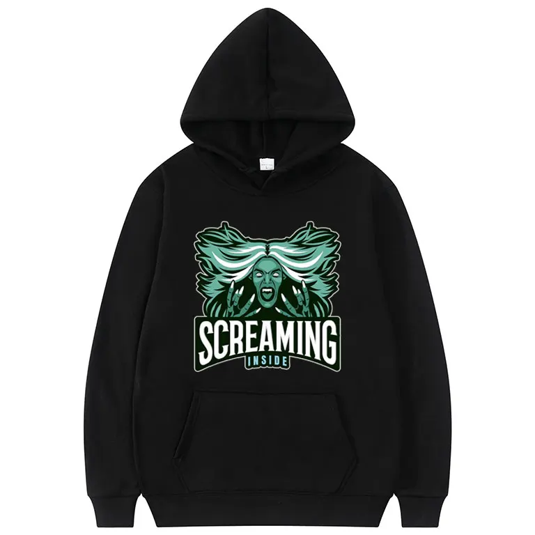 

Screaming Inside - with Screaming Banshee Graphics Print Hoodie Men Women Hip Hop Hoodie Cotton Clothing Mens Fashion Sweatshirt