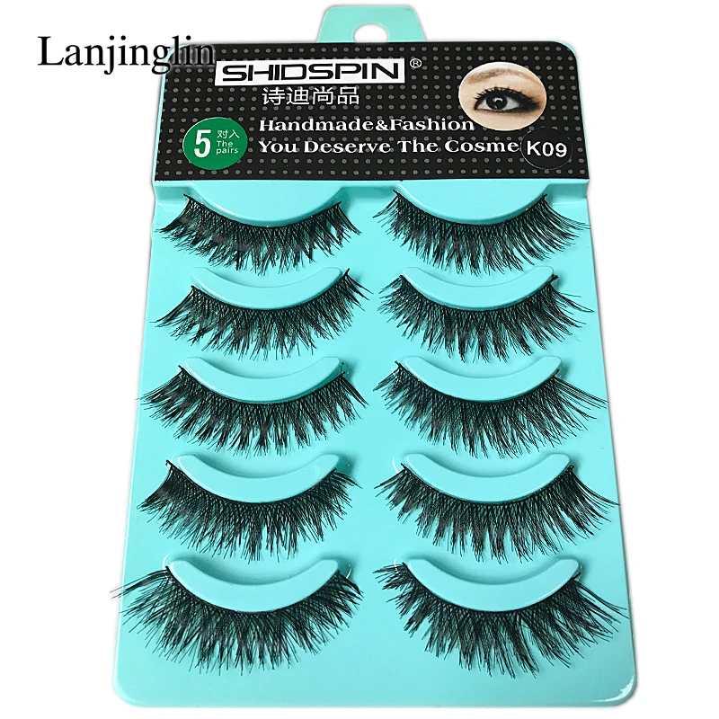 5 пар ресниц натуральные накладные ресницы для наращивания глаз # K09 | Красота и