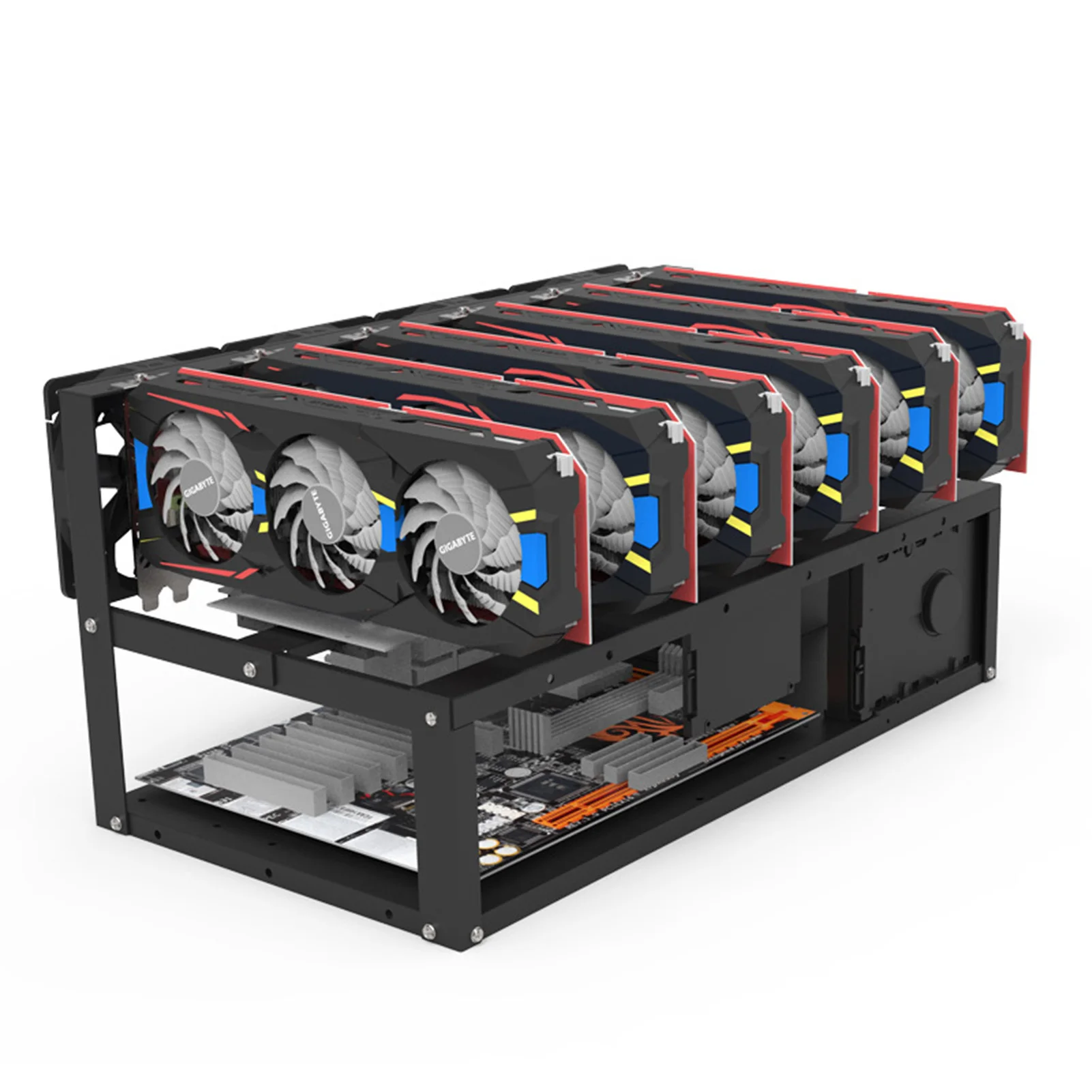 6 gpu slots stand durable open mining rig frame case durable open mining rig frame case stackable miner computer rack free global shipping