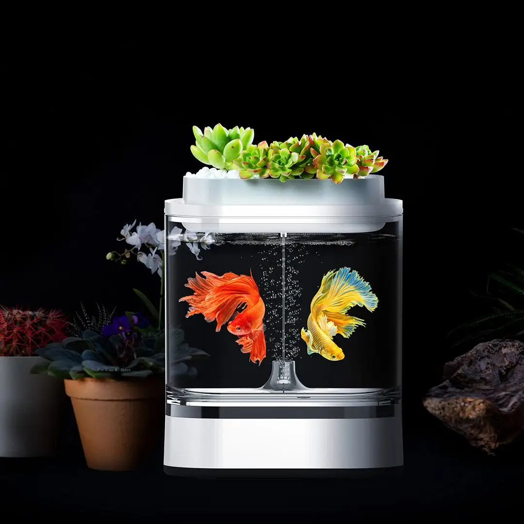 Mijia Geometry Mini Lazy Fish Tank Pro USB зарядка самоочищающийся аквариум с 7 цветами