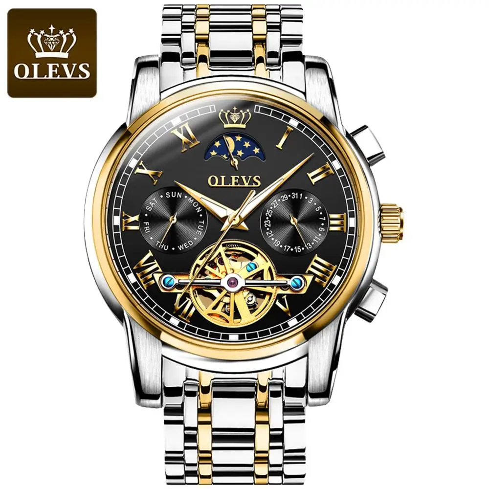 OLEVS brand automatic watch men mechanical watches Upgraded gold mechanical movement watch for men luxury casual fashion 2020