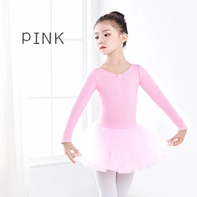 New Arrivals Children Ballet Tutu Gymnastics Dance Dress Girls Long Sleeve Pink Dance Dress for Ballet - Цвет: Pink
