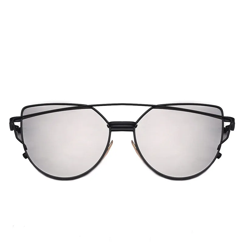 RBROVO, классические женские солнцезащитные очки Cateye, винтажные яркие цвета, металлические очки, уличные очки для покупок, UV400 - Цвет линз: BlackSilver