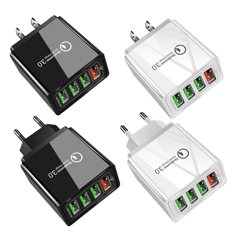 4 порта USB для быстрой зарядки 3 0 портативное настенное зарядное устройство