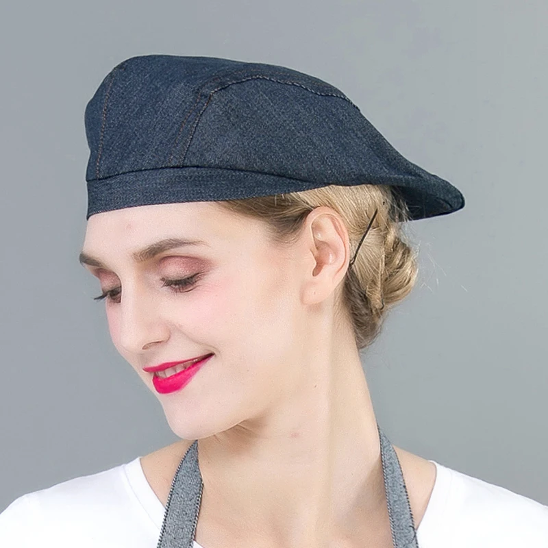 Hat Only Джинсовые кухонный фартук, приготовление пищи фартук с регулируемым из искусственной кожи+ Хлопковое платье на бретельках с большими карманами, номер модели фартук для шеф-повар бариста Для мужчин Для женщин - Цвет: Hat Only