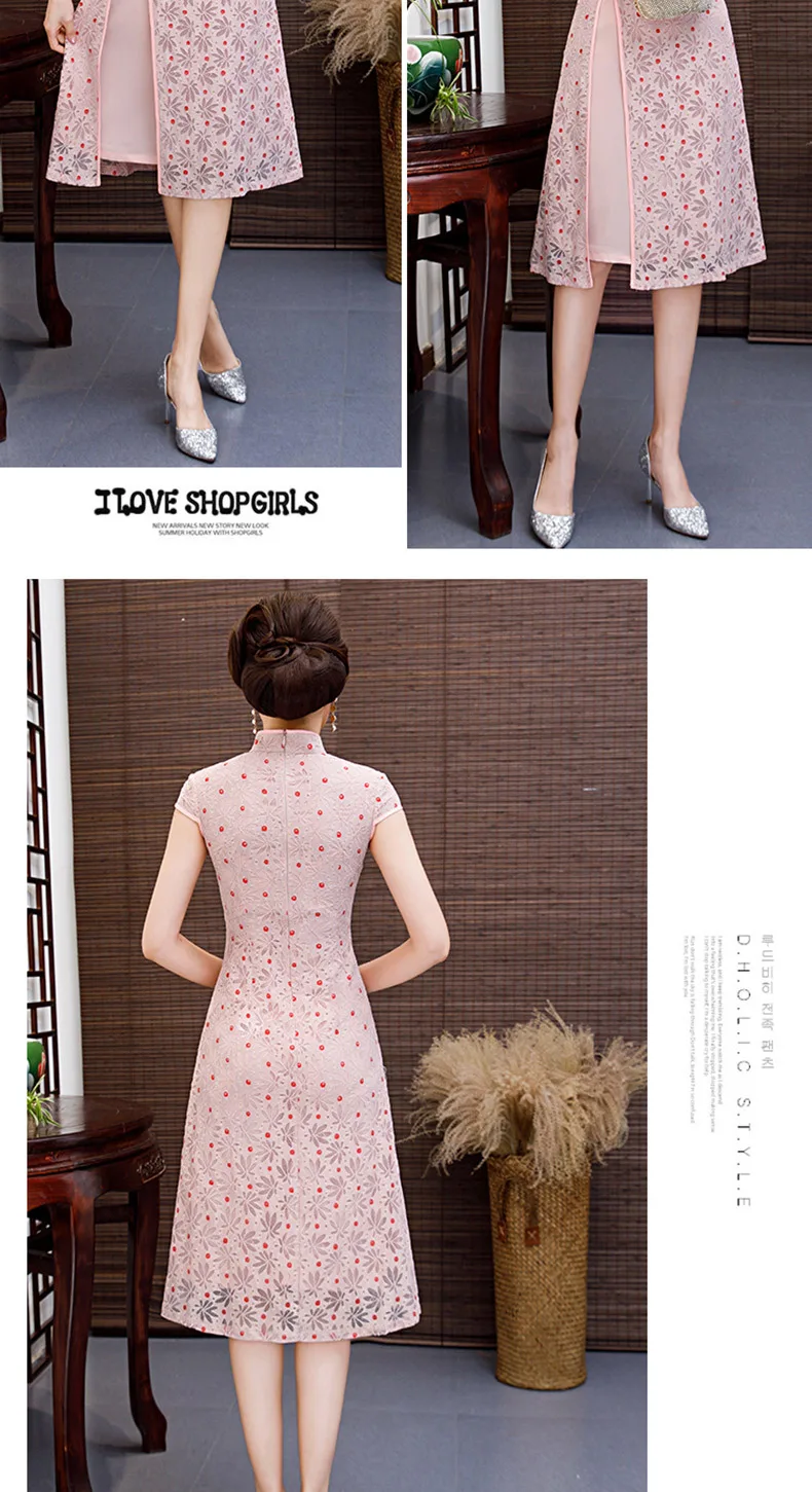 Вечерние, вьетнамские, aodai, Китайская традиционная одежда для женщин, qipao, короткий рукав, кружевное, китайское, восточное платье, современное, cheongsam