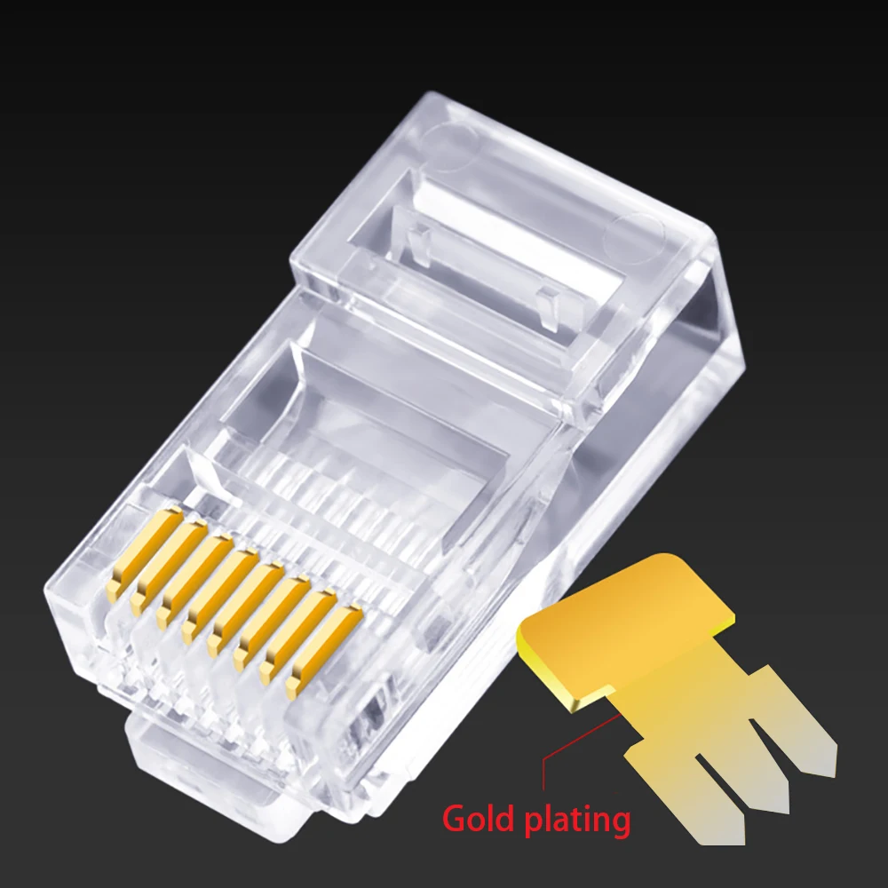 RJ45 разъем 6U Gold PlatedPass через Ethernet кабели модуль штепсельная сеть RJ-45 Кристалл