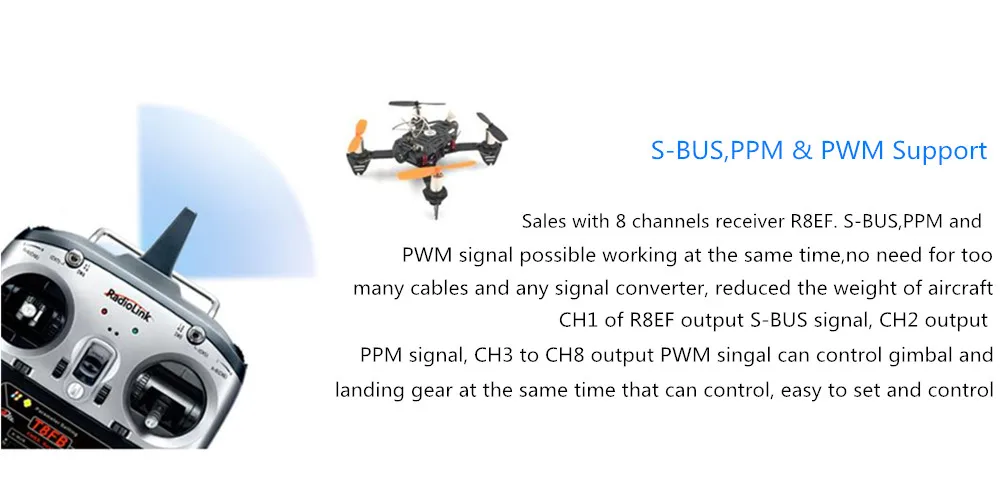 Upgrad Radio Link T8FB 2,4 GHz 8ch RC передатчик R8EF приемник комбинированный пульт дистанционного управления для DIY RC Квадрокоптер самолет RC вертолет
