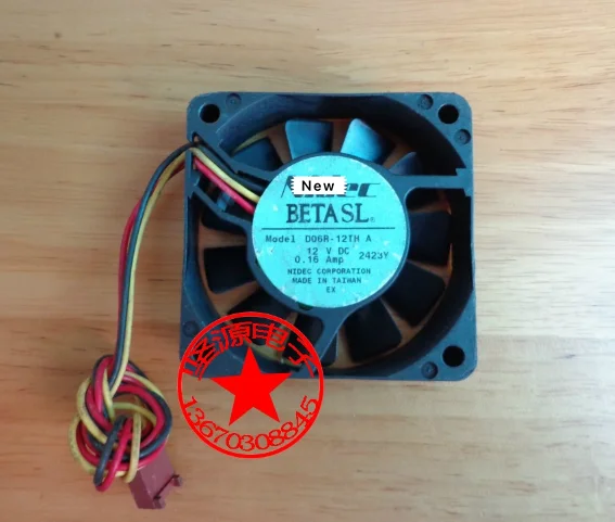 

for Nidec D06R-12TH 35B DC 12V 0.16A 3-Wire 60x60x15mm Server Cooling Fan