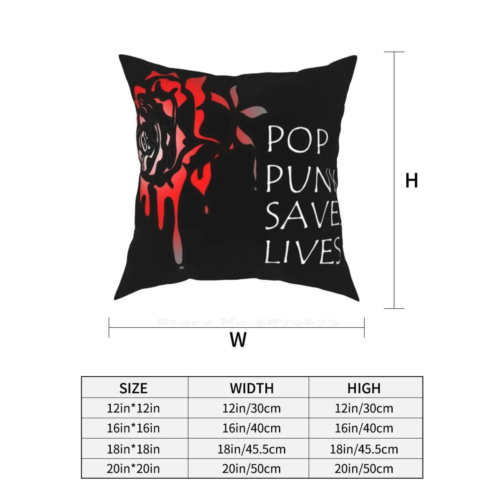 Поп панк спасает жизни кровь Роза наволочка для подушки Ok розово-красный эмо гот