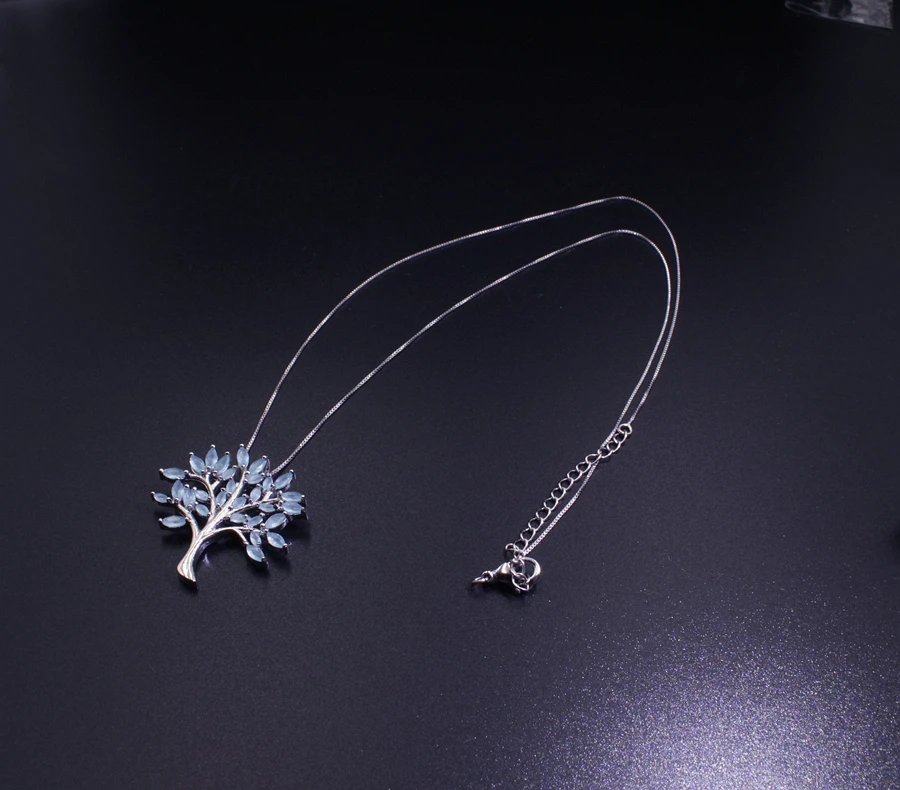 

New Arrival Fashion Tree of Life Pendant Necklaces cubic zirconia Plant Chain Necklace Fine Jewelry Gifts For Women 3 Colors