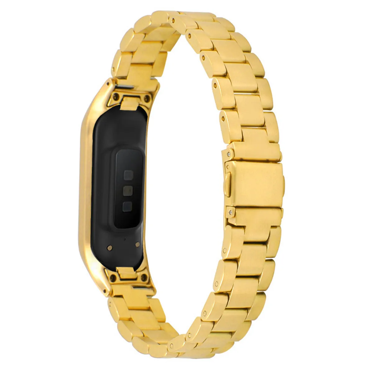 

For Samsung Galaxy Fit-eR375 Three Beads Metal Strap Fit-e R375 Three Beads Stainless Steel Strap