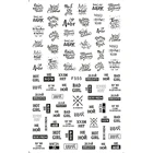 Наклейки для ногтей с надписями, черные переводные наклейки, клейкие простые наклейки для ногтей, наклейки для ногтей на новый год, Рождество, Осенние наклейки для ногтей