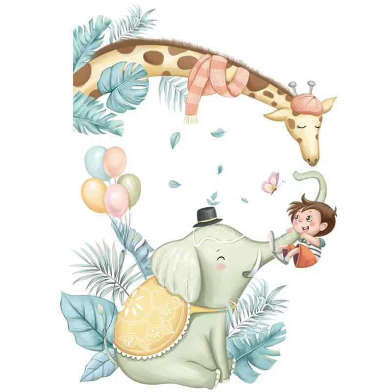 Мультяшные животные милые наклейки для украшения спальни детская комната фон на