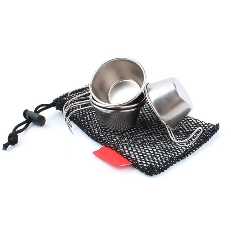 Copos de Tiro Copo com Capa de Couro Barware para Cozinha em Casa Inoxidável Polido Vinho Beber Case Bolsa Barra Aço