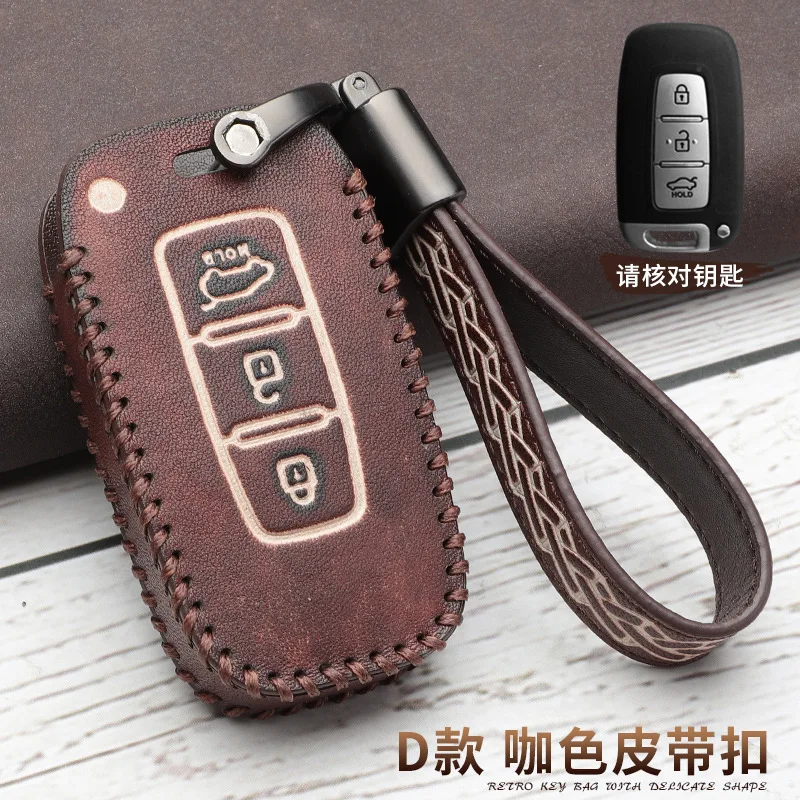 Кожаный Автомобильный Чехол держатель для ключа Hyundai Equus Genesis Veloster KIA Sportage Forte Optima