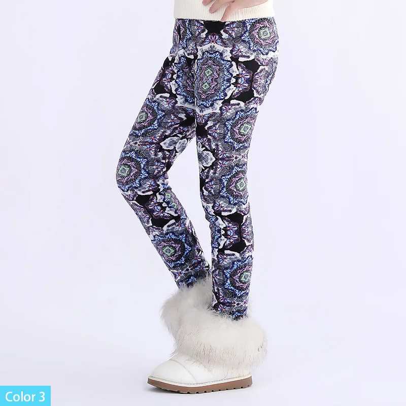 Color 3 SheeCute/леггинсы для девочек плотные теплые штаны для малышей и детей детские штаны с цветочным принтом на осень-зиму SCW101 - Цвет: Color 3