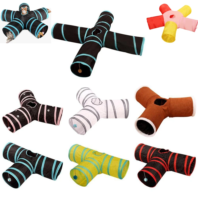 Новый туннель для домашних животных кошек собак мульти отверстия игрушка чата